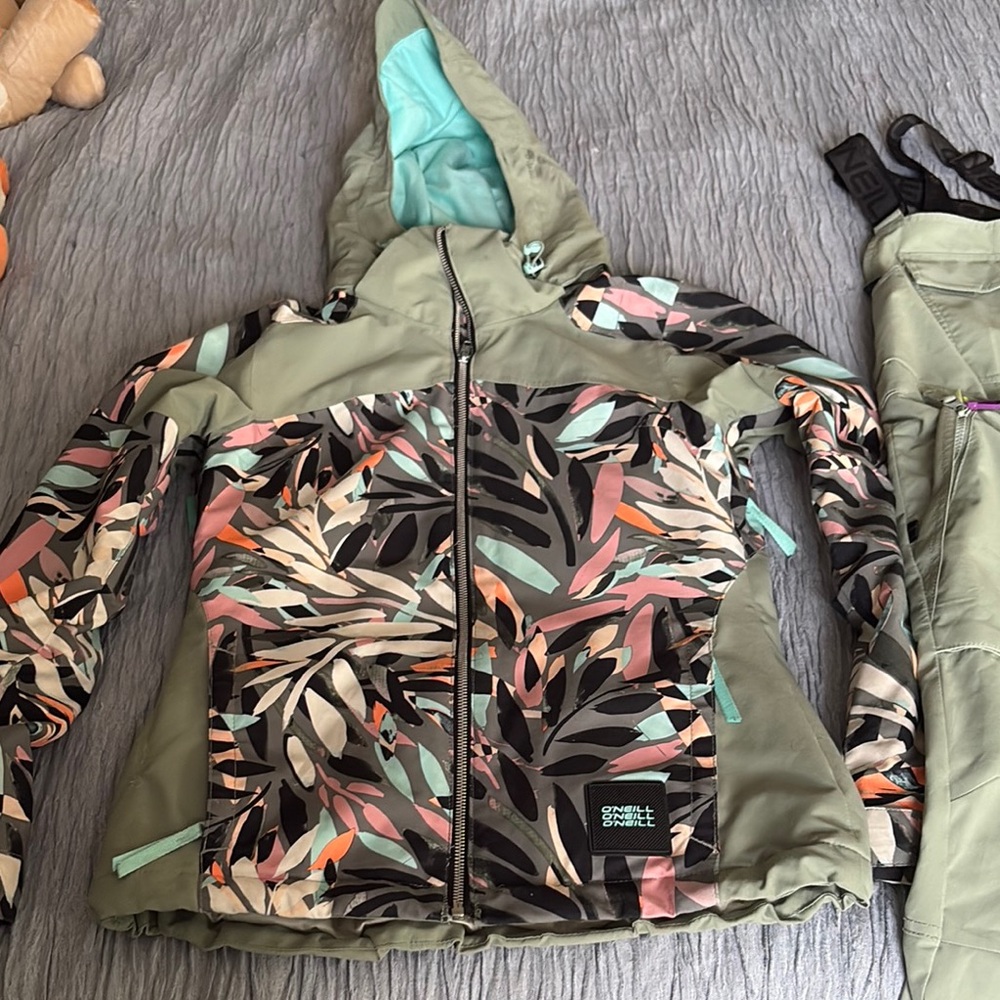 O'Neill Green Ski & Snow Jacket Lightweight Hooded
